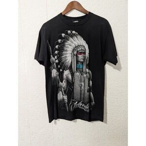 DGA David Gonzales T shirt, Indian Print, Black, Mens, Medium, Y2K, Chief